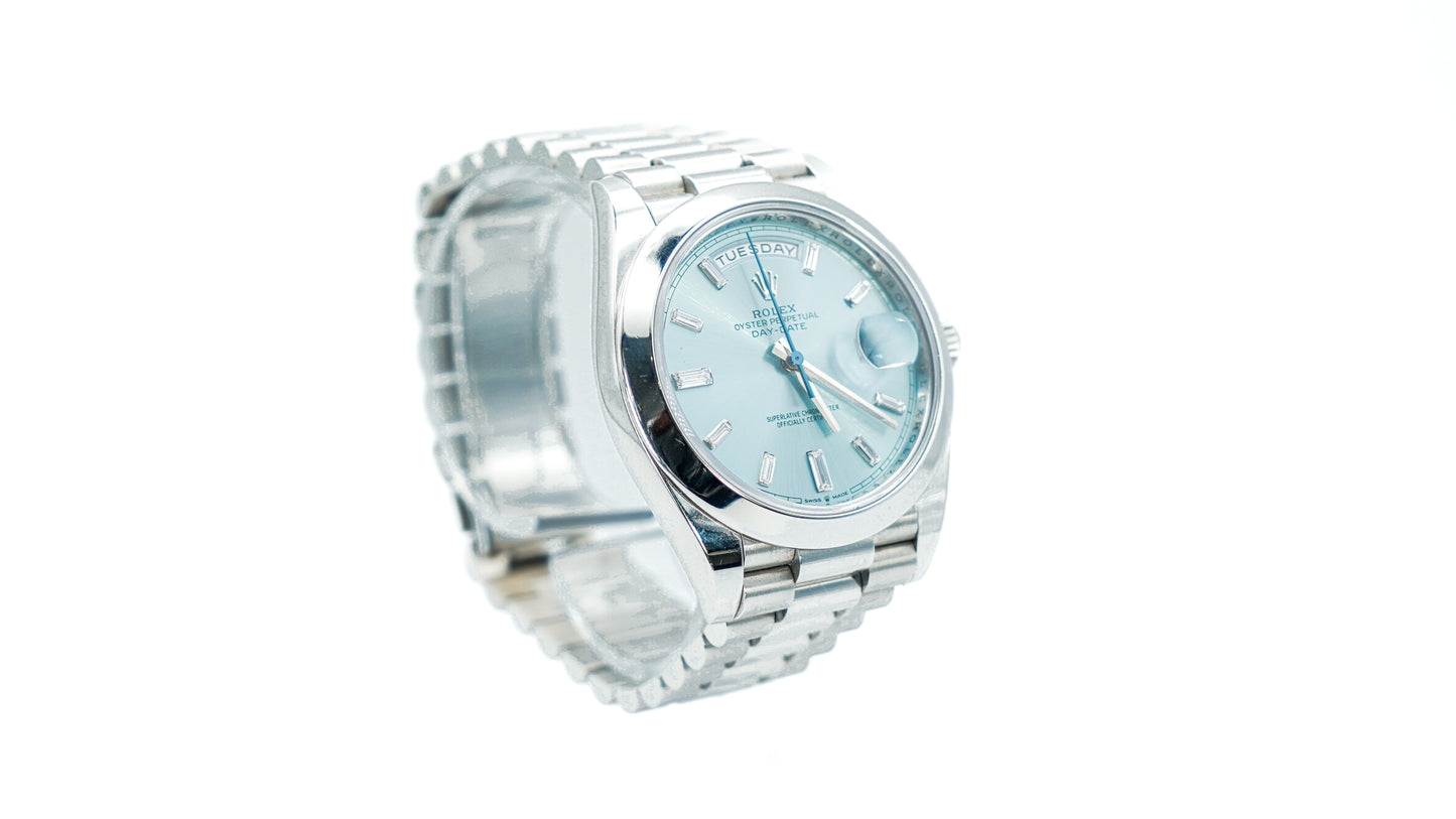 Rolex Day-Date 40 ‘228206’ Platinum Baguette